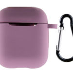 Силіконовий футляр New з карабіном для навушників Airpods 1/2  (Ліловий / Lilac Pride)