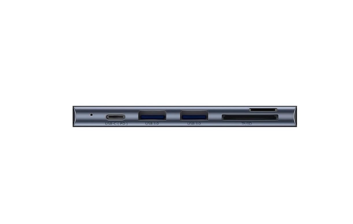 Мультипортовий адаптер Baseus Harmonica Five-in-one HUB Adapter Grey (CAHUB-K0G) - Image 4