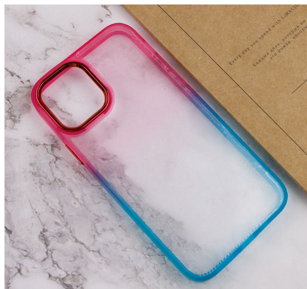 Чохол Fresh sip series для Apple iPhone 12 Pro / 12 (Бірюзовий / Рожевий) - Image 3