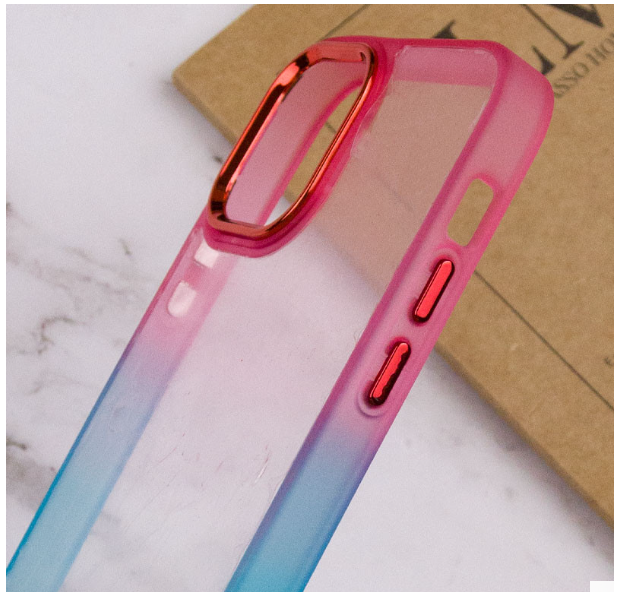 Чохол Fresh sip series для Apple iPhone 12 Pro / 12 (Бірюзовий / Рожевий) - Image 4